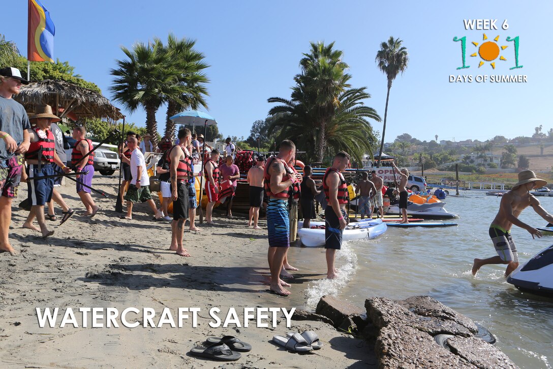 CAMP PENDLETON, Calif. – Week Six of the 101 Critical Days of Summer series of base safety briefs focuses on watercraft safety.
In the weekly newsletter, base safety officials reminded service members and their families about the importance of watercraft safety during a day at the beach.
For more information visit the link to Base Safety at: http://www.pendleton.marines.mil/StaffAgencies/SafetyCenter.aspx
(Original photo by Cpl. Owen Kimbrel)
