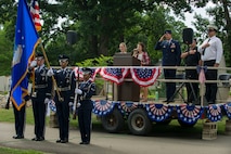 The Minot Air Force Base Honor Guardsmen present the colors at Minot’s 2016 4th of July Festival at Roosevelt Park in Minot, N.D., July 4. The ceremony also featured a speech from 5th Bomb Wing Commander Col. Matthew Brooks. (U.S. Air Force photo/Senior Airman Apryl Hall)