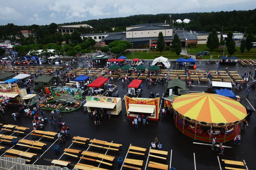 Freedom Fest 2016 festivities take place July 4, 2016, at Ramstein Air Base, Germany. The Independence Day celebration included a variety of foods, games, rides and fireworks for Kaiserslautern Military Community members. (U.S. Air Force Photo/ Airman 1st Class Joshua Magbanua)