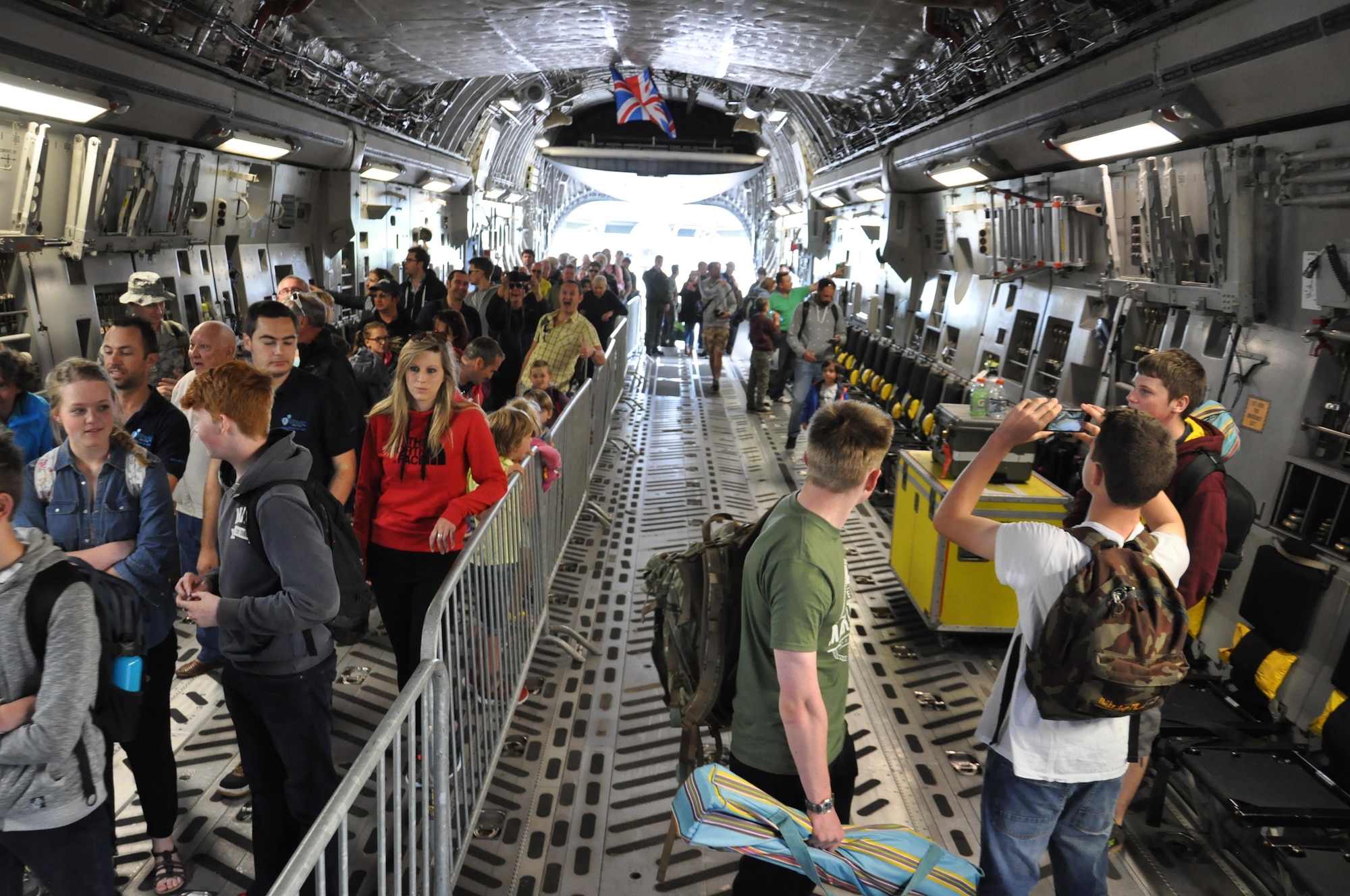 A Charleston C-17 Globemaster III and the 315th Airlift Wing's mini C-17 were popular attractions at the Yeovilton Air Day 2016 at Royal Naval Air Station Yeovilton, England July 2. Nearly 40,000 people crowded into the small British Navy base in order to get peek at aircraft from all over the world. Reservists from the 315th Airlift Wing, participated in the annual air show while also bringing home the show’s top prize, the best static display award. (U.S. Air Force photo by Maj. Wayne Capps)