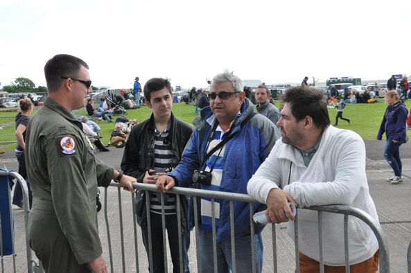 A Charleston C-17 Globemaster III and the 315th Airlift Wing's mini C-17 were popular attractions at the Yeovilton Air Day 2016 at Royal Naval Air Station Yeovilton, England July 2. Nearly 40,000 people crowded into the small British Navy base in order to get peek at aircraft from all over the world. Reservists from the 315th Airlift Wing, participated in the annual air show while also bringing home the show’s top prize, the best static display award. (U.S. Air Force photo by Maj. Wayne Capps)