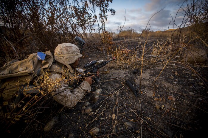 The Micro Laser Range Finder, or MLRF, is a newly-fielded capability that will help Marines improve their accuracy and lethality on the battlefield with a range of up to 10,000 meters. (U.S. Marine Corps Combat Camera photo by Lance Cpl. Eryn L. Edelman/Released)