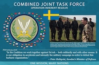 Sweden is part of a Coalition of more than 60 international partners that has united to assist and support the Iraqi Security Forces to degrade and defeat Da'esh. This unity between Coalition partners has contributed to Iraq's significant progress in halting Da'esh's momentum and, in some places, reversing it.