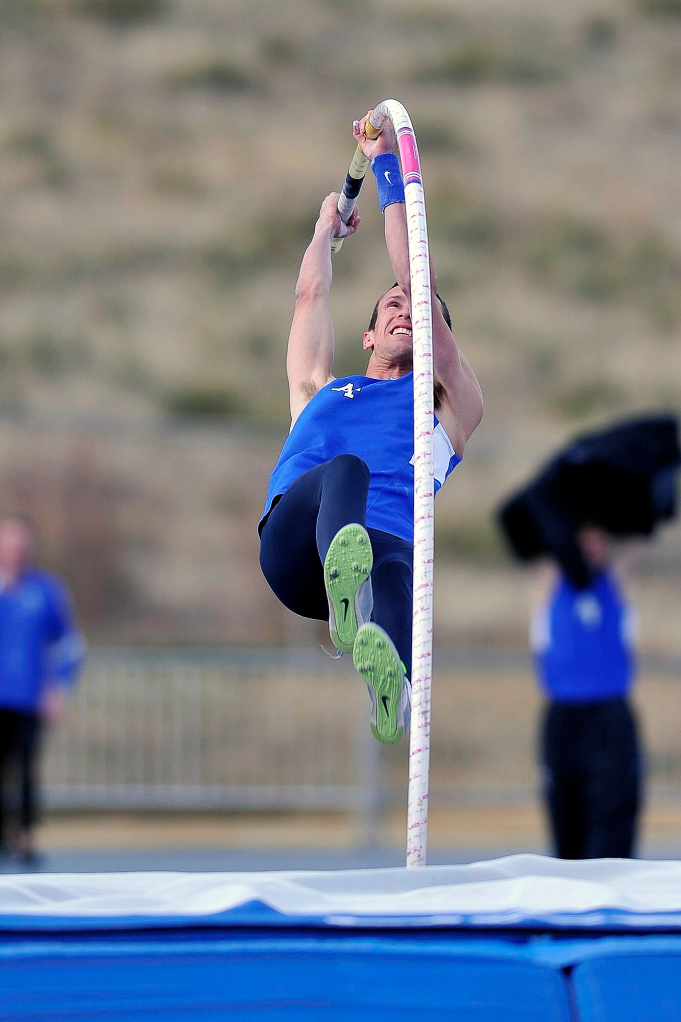 Air Force Academy graduate Cale Simmons celebrated the Fourth of July by claiming a spot on the U.S. Olympic Team. 
He earned a place on the Team USA pole vault squad after finishing second at the Olympic Trials, held at Hayward Field in Eugene, Oregon. (U.S. Air Force photo/Liz Copan) 
