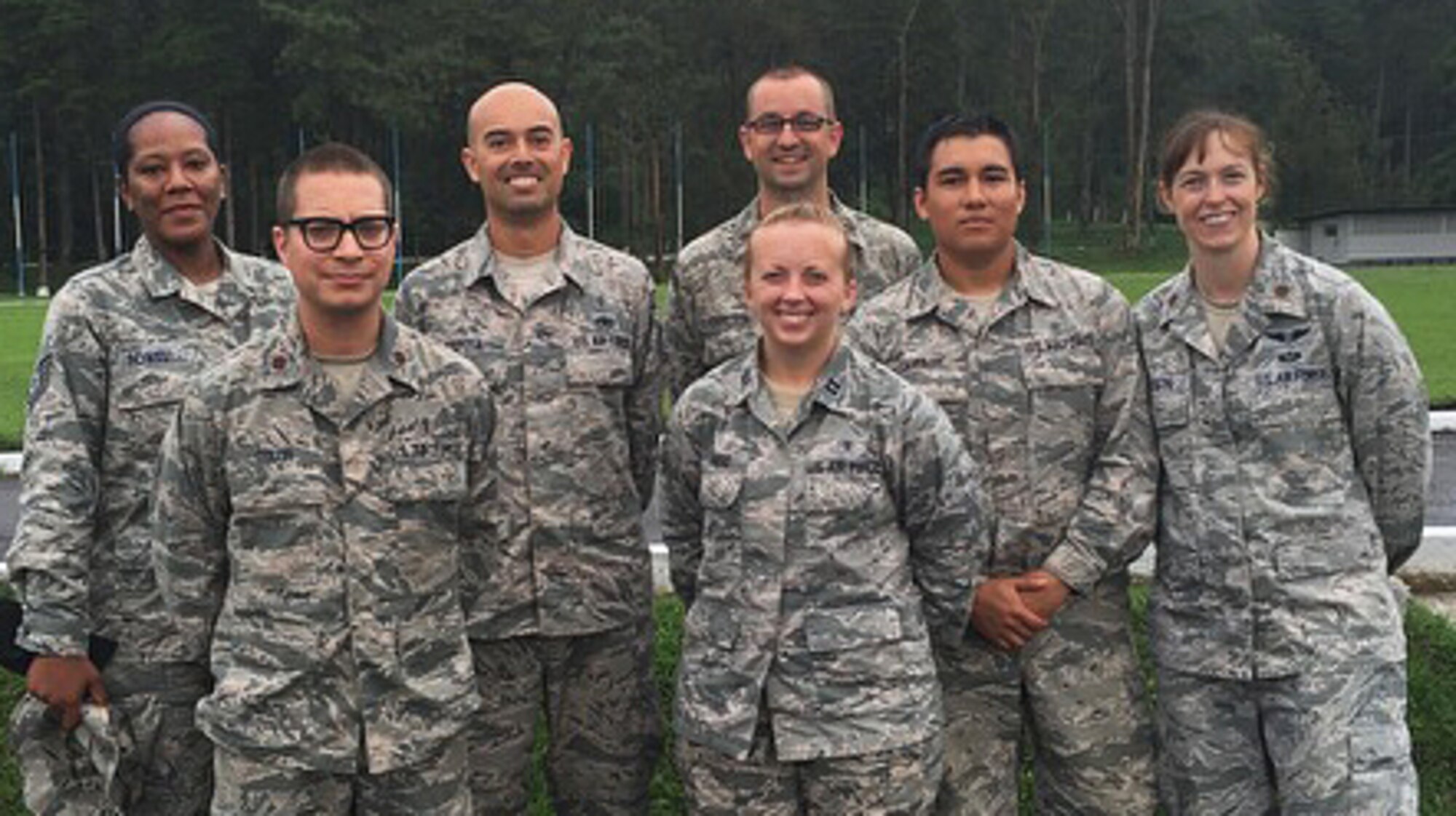 Airmen from the 22nd Medical Group pose for a photo, June 3, 2016, in La Blanca, Guatemala, during a medical readiness training exercise. During the exercise, military personnel prepared for real-world deployments by treating approximately 8,500 patients. (Courtesy photo)