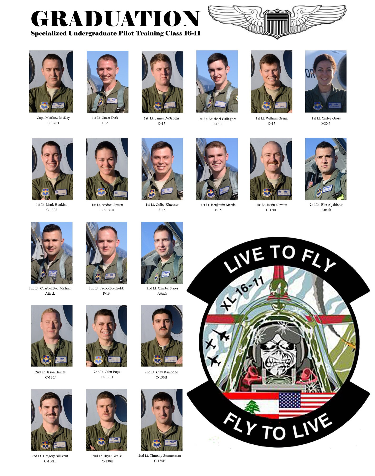 Specialized Undergraduate Pilot Training Class 16-11 set to graduate. (U.S. Air Force graphic/Senior Airman Jimmie D. Pike)