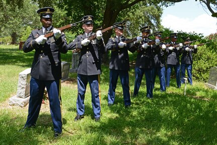 Military honors were rendered with a 21 gun salute to retired Maj. Gen. Ansel M. Stroud, Jr. during his interment July 7, 2016, at Forest Park Cemetery, Shreveport, La. 