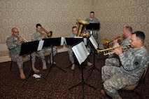 U.S. Army Corps of Engineers photo by Gina Baltrusch -- Soldiers of the 204th U.S. Army Band, from Vancouver, Washington, provided music for the U.S. Army Corps of Engineers, Walla Walla District, change-of-command ceremony, held July 8, 2016 at the Marcus Whitman Hotel and Conference Center in downtown Walla Walla. (U.S. Corps of Engineers photo)