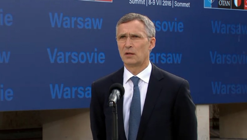 NATO Secretary General Jens Stoltenberg opens the NATO Warsaw Summit held July 8-9 in Poland, July 8, 2016. President Barack Obama leads the U.S. delegation. Later, Stoltenberg briefed the press following the first day of North Atlantic Council deliberations at the summit. NATO heads of state agreed to send reinforced, multinational battalions to the eastern part of the alliance’s border with Russia. “These battalions will be robust and multinational,” Stoltenberg said. “They demonstrate the strength of the transatlantic bond, and they make clear that an attack on one ally would be considered an attack on the whole alliance.” NATO photo