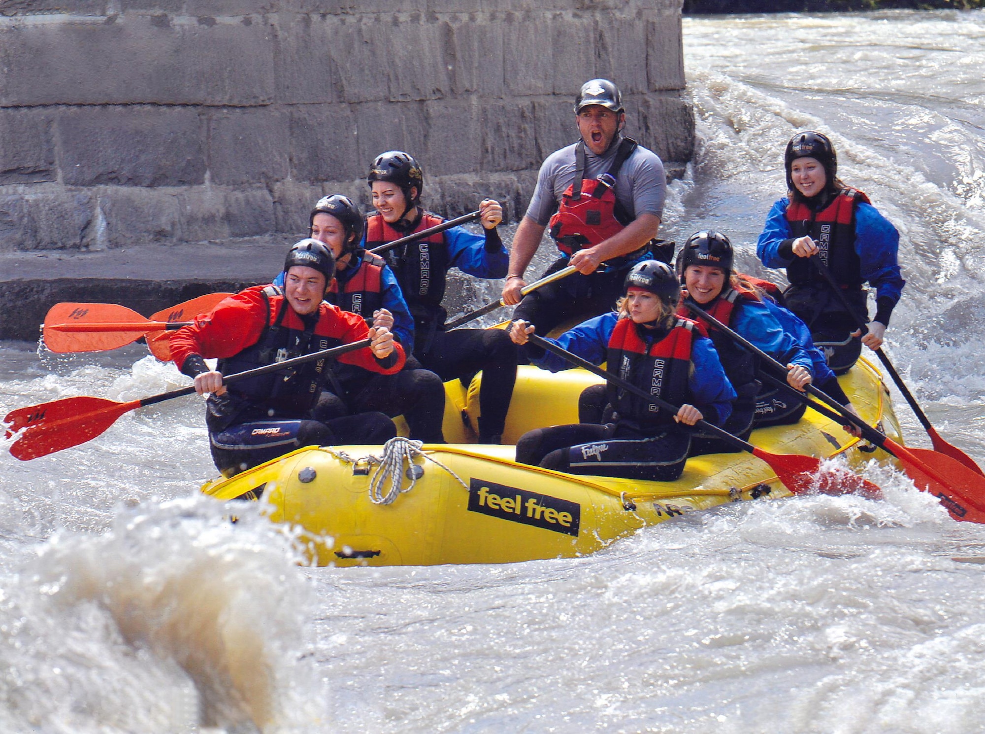 Chasity Burg (front) white water rafting in Austria. (Courtesy photo)