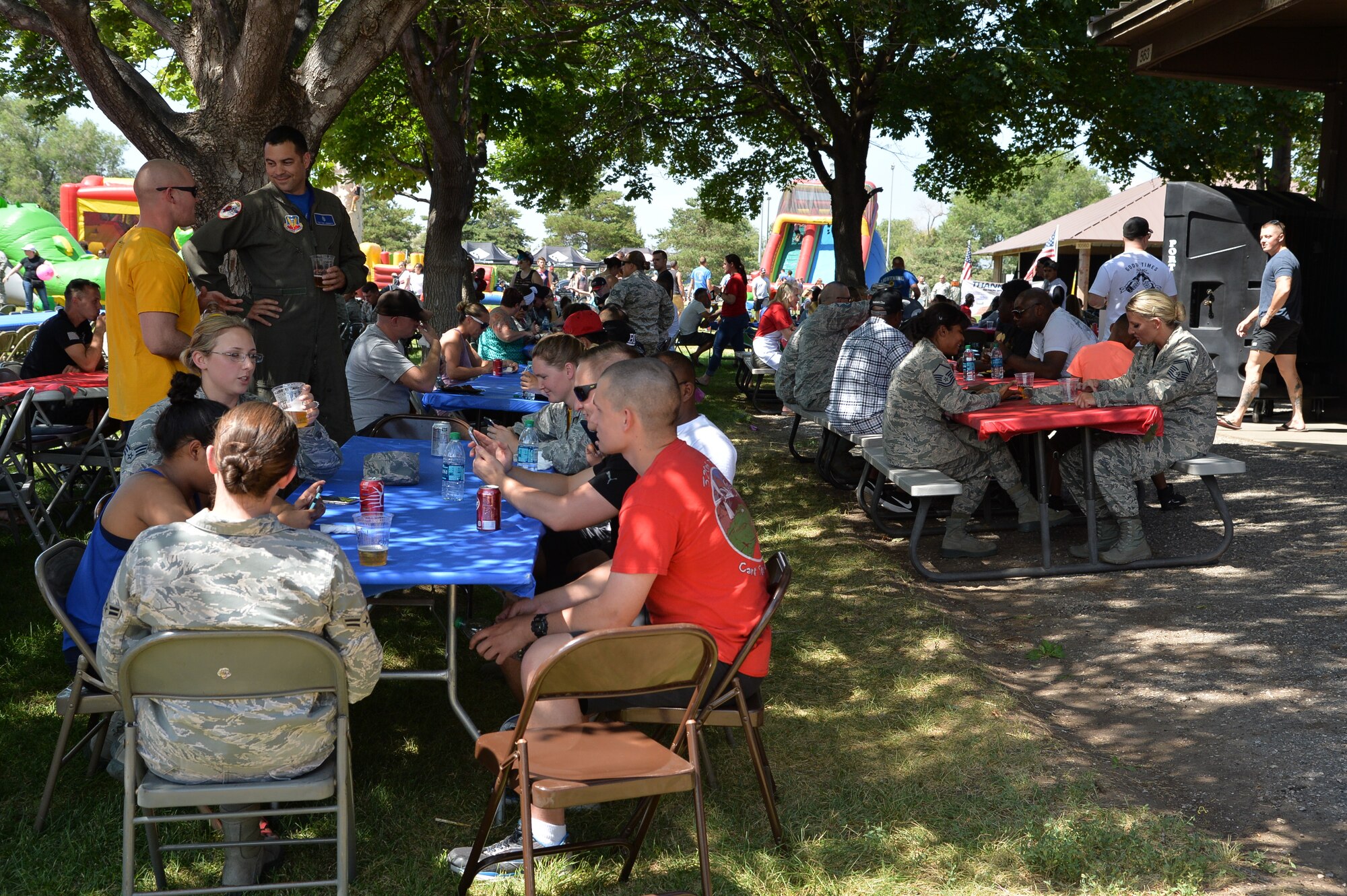 Military members and their families attend the Salute to Our Nation's Defenders Picnic July 8 at Centennial Park. This was the 16th year the Top of Utah Military Affairs Committee has sponsored their Salute Picnic. (U.S. Air Force photo by R. Nial Bradshaw)