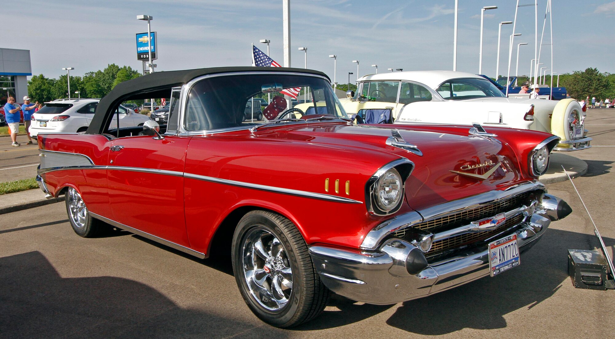 Mike Karns has owned this 1957 Chevrolet convertible since 1970 and restored it in 2008. (Cox Media Group photos/Skip Peterson)