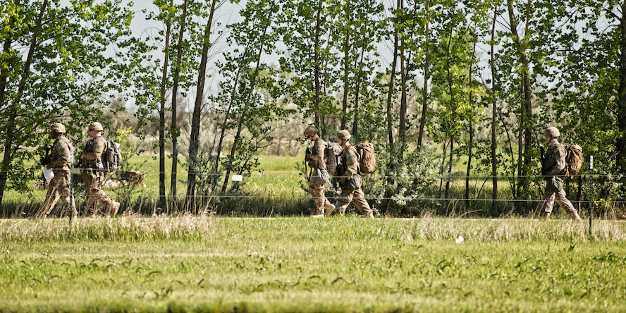 Defenders from the 791st Missile Security Forces Squadron participated in annual tactical training at Minot Air Force Base, N.D., May 23, 2016. Training stations allowed SF members to practice small unit combat tactics, employ inert smoke grenades and perform casualty care and evacuation. These exercises were just a small portion of the tactical maneuver training SF members receive annually. (U.S. Air Force photo/Airman 1st Class J.T. Armstrong)