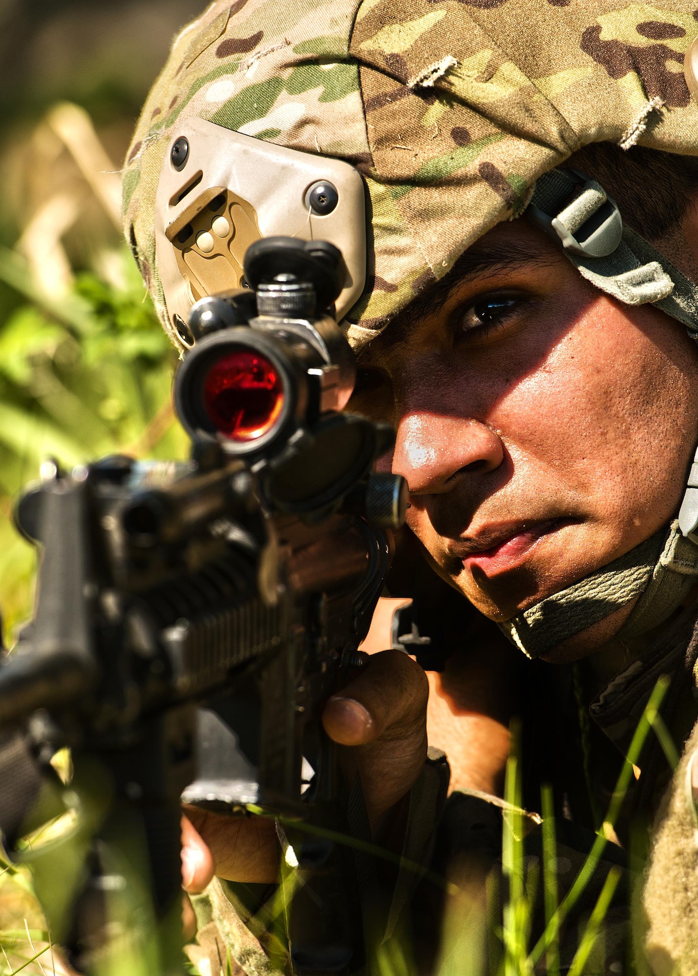 Defenders from the 791st Missile Security Forces Squadron participated in annual tactical training at Minot Air Force Base, N.D., May 23, 2016. Training stations allowed SF members to practice small unit combat tactics, employ inert smoke grenades and perform casualty care and evacuation. These exercises were just a small portion of the tactical maneuver training SF members receive annually. (U.S. Air Force photo/Airman 1st Class J.T. Armstrong)