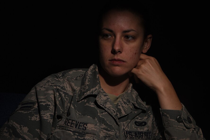 Airman 1st Class Magen Reeves poses for a photo July 7, 2016, at Malmstrom Air Force Base, Mont. The military provides members and their dependents an opportunity to talk about day-to-day stressors with licensed clinical counselors, and can also be referred to see a Military Family Life Consultant by family members, friends or even leadership. (U.S. Air Force photo/Senior Airman Jaeda Tookes)