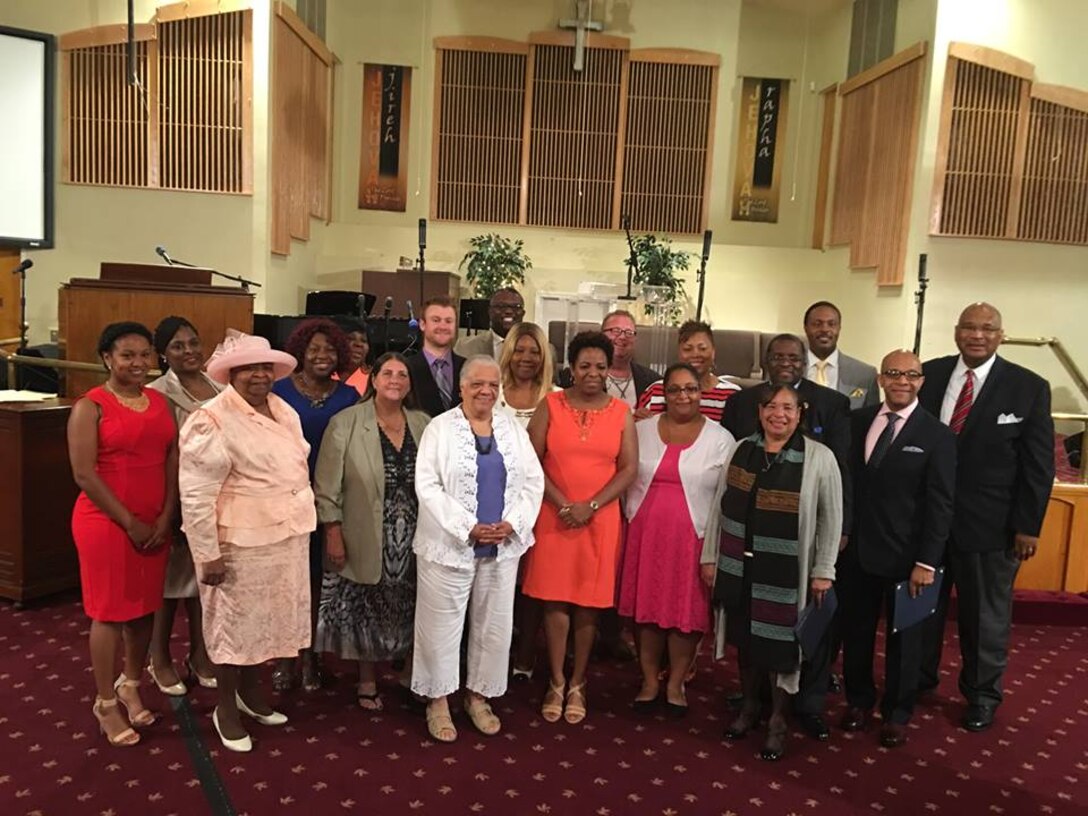 Deneen L.M. Diggs (front row, third from the right), chief of Missions and Manpower within DLA Distribution’s J9 Expeditionary Logistics, graduated salutatorian from the Martin Luther King Leadership Development Institute of Harrisburg, Pa., on June 26. 