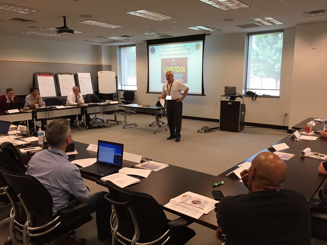 Lt Gen (Ret) Chris Kelly, Director of the Center for Joint & Strategic Logistics, gives final guidance to the attendees before the conclusion of the highly successful event.