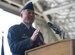 Air Force Col. George Dietrich III speaks at the 673d Air Base Wing and Joint Base Elmendorf-Richardson, Alaska, change of command ceremony at Hangar 1 on JBER, Monday, July 11, 2016. Air Force Col. Brian Bruckabuer turned over command to Dietrich as Air Force Lt. Gen. Russell Handy, the appointed commander of Pacific Air Forces, officiated before gathered family members, distinguished guests and military personnel. (U.S. Air Force photo/Justin Connaher)