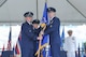 Gen. Terrence J. O’Shaughnessy receives the Pacific Air Forces banner from Gen. David L. Goldfein, U.S. Air Force Chief of Staff, during an assumption-of-command ceremony at Joint Base Pearl Harbor-Hickam, Hawaii, July 12, 2016. O’Shaughnessy was promoted to general prior to the ceremony, attended by Goldfein, and Adm. Harry B. Harris, Jr., U.S. Pacific Command commander. (U.S. Air Force photo by Staff Sgt. Kamaile Chan)