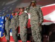 Chief Master Sgt. Kenny L. Smith, acting 916th Air Refueling Wing command chief, Maj. Gen. John C. Flournoy Jr., 4th Air Force commander, Col. Craig B. Shenkenberg, outgoing commander of the 916th ARW, and Col. Eric R. Jenkins, incoming commander of the 916th ARW, salute the colors during the 916th ARW change of command ceremony, July 10, 2016, at Seymour Johnson Air Force Base, North Carolina. Service members and community partners came together to support the wing as Shenkenberg passed the torch to Jenkins, formally the vice wing commander of the 507th ARW, Tinker AFB, Oklahoma. (U.S. Air Force Photo/Senior Airman Jeramy Moore)