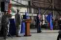 Maj. David Ramirez, 916th Operational Support Squadron, sings the National Anthem at a change of command ceremony, July 10, 2016, at Seymour Johnson Air Force Base, North Carolina. During the ceremony, which started at exactly 9:16 a.m., Col. Eric R. Jenkins took command of the 916th Air Refueling Wing from Col. Craig Shenkenberg. (U.S. Air Force Photo/Master Sgt. Wendy Lopedote)