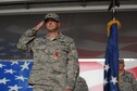 Col. Craig B. Shenkenberg, outgoing 916th Air Refueling Wing commander, renders his final salute to the Airmen of the 916th ARW during a change of command ceremony, July 10, 2016, at Seymour Johnson Air Force Base, North Carolina. Shenkenberg relinquished command to Col. Eric R. Jenkins, after serving the 916th as both its wing commander and vice wing commander. (U.S. Air Force Photo/Senior Airman Jeramy Moore)