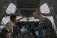 Staff Sgt. Arsonio Arthur, a 733rd Air Mobility Squadron instrument flight controls systems craftsman, monitors the power of a C-17 Globemaster III during a cargo load as Master Sgt. Daniel Hegar, the 733rd AMS quality assurance office superintendent, supervises July 6, 2016, at Kadena Air Base, Japan. The 733rd AMS QA office monitors maintenance on the C-17 and C-5 Galaxy to ensure safe transportation of cargo and troops. (U.S. Air Force photo/Airman 1st Class Lynette M. Rolen)