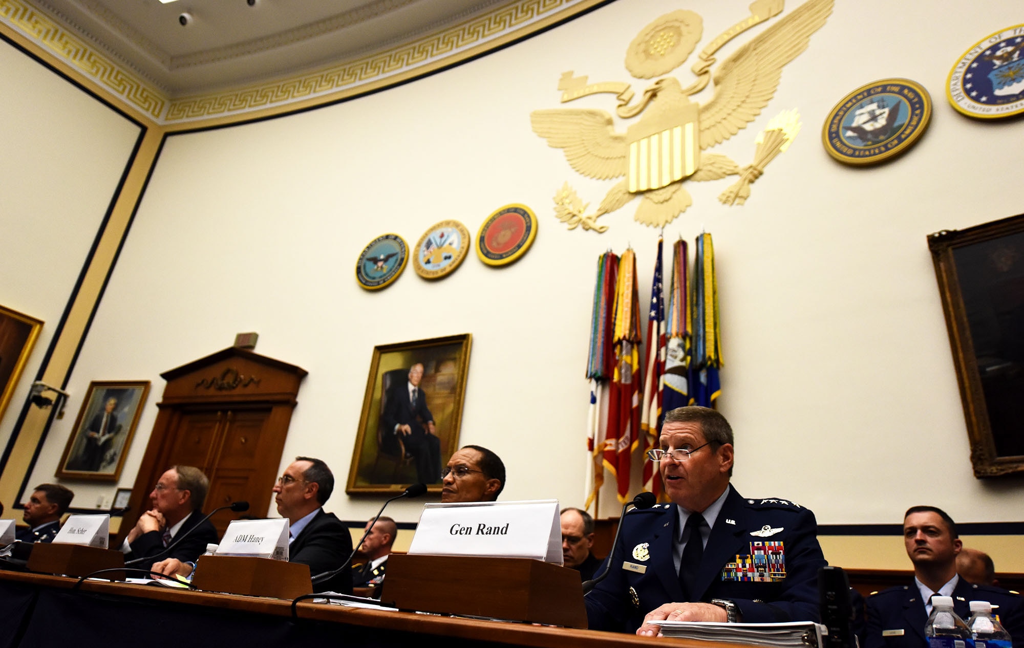 Gen. Robin Rand, commander of Air Force Global Strike Command, testifies during a House Armed Services Strategic Forces Subcommittee hearing in Washington, D.C., July 14, 2016. In his testimony, Rand stressed the need to modernize and recapitalize the bomber and ICBM legs of the U.S. nuclear triad in order to protect weapons system reliability and their survivability in anti-access, area denial environments. (U.S. Air Force photo/Senior Airman Hailey Haux)