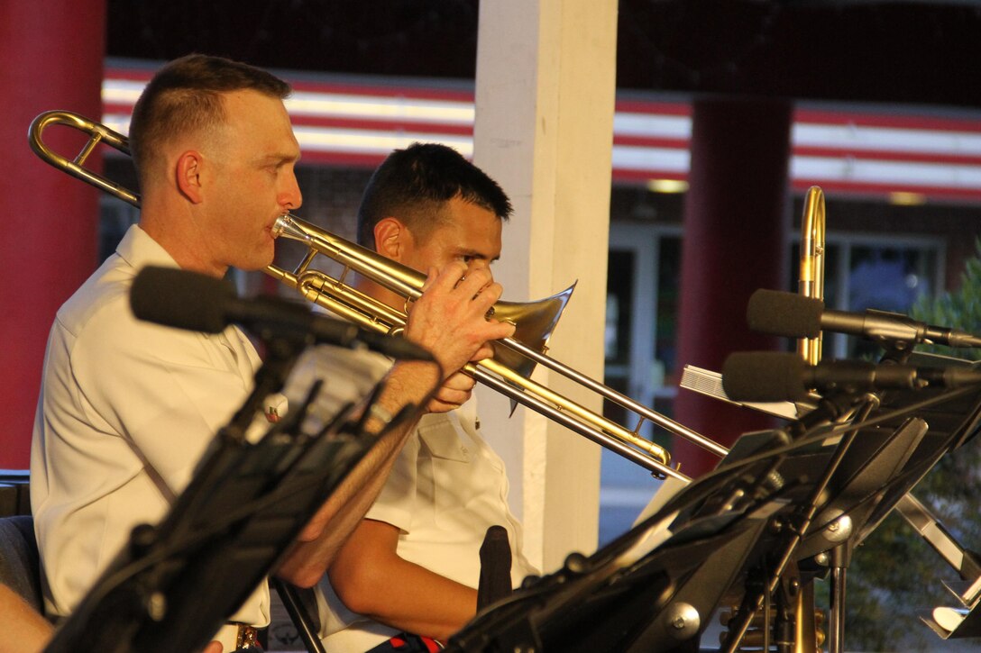 On July 14, 2016, the Marine Latin Jazz Ensemble performed at Glen Echo Park in Maryland. (U.S. Marine Corps photo by Master Sgt. Amanda Simmons/released)