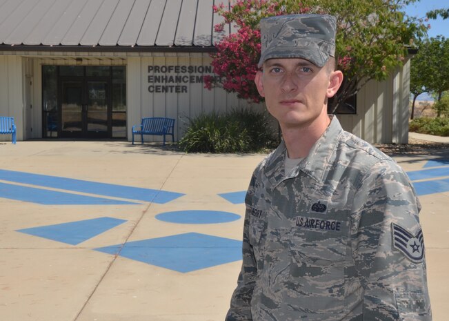 Staff Sgt. Ryan Stichberry, 9th Force Support Squadron FTAC Team Leader, poses for a photo July 13, 2016, at Beale Air Force Base, California. (U.S. Air Force photo by Senior Airman Benjamin Bugenig)