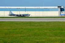 A B-29 Superfortress, known as ‘Doc,’ taxis before takeoff for its first flight in approximately 60 years, July 17, 2016, at McConnell Air Force Base, Kan.  Hundreds of people gathered on and around McConnell AFB to watch this historic flight. (U.S Air Force photo/Senior Airman Trevor Rhynes)
