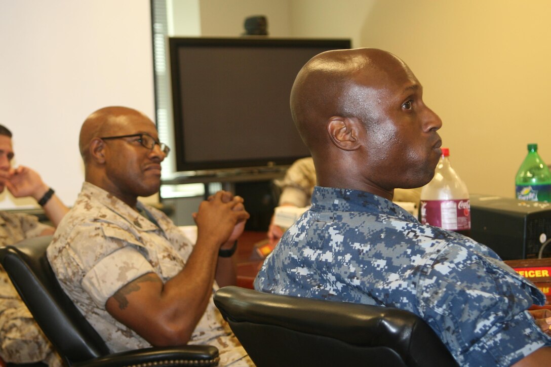 Participants in the Men’s Group, which started in 2012, is a place for Marines and civilian Marines to come together and talk about how to be better sons, husbands, and fathers.