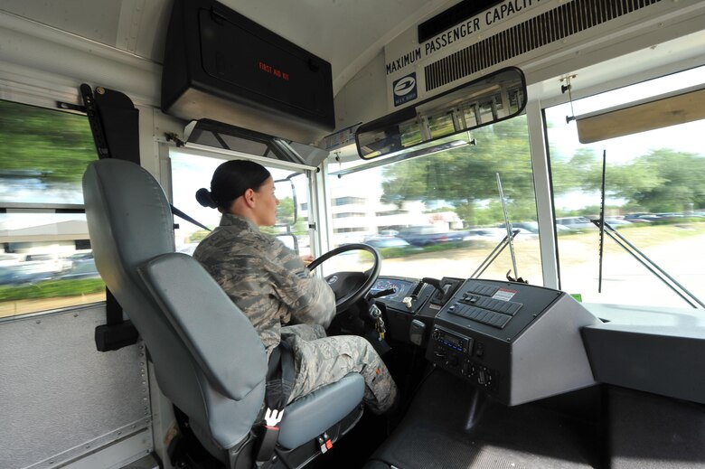 Senior Airman Lisa Exline, a vehicle operator with the 1st Special Operations Logistics Readiness Squadron, operates a vehicle at Hurlburt Field, Fla., July 15, 2016. The 1st SOLRS transports Air Commands to events such as changes of command, Operation Homecomings and other base events. (U.S. Air Force photo by Airman Dennis Spain)
