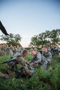 U.S. Army soldiers under the 330th Medical Brigade participate in field instruction on proper Medical Evacuation procedures during Warrior Exercise (WAREX) 86-16-03 at Fort McCoy, Wis., July 14, 2016. WAREX is designed to keep soldiers all across the United States ready to deploy. (U.S. Army photo by Sgt. Robert Farrell/Released)