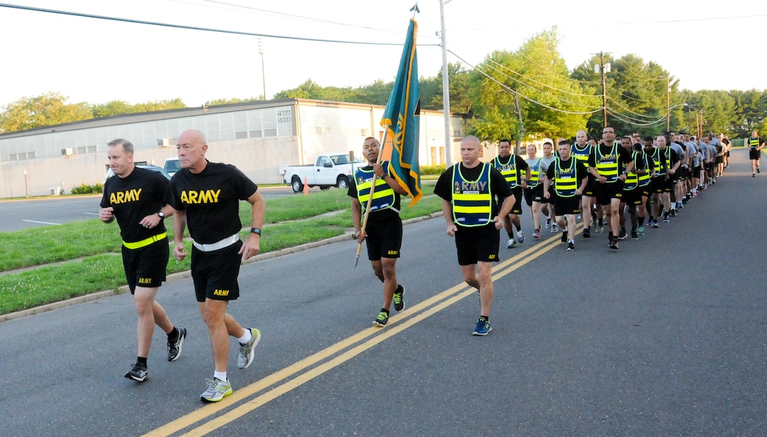 Lieutenant General Charles D. Luckey, chief of Army Reserve and commanding general, U.S. Army Reserve Command, leads Soldiers and Airmen at the Army’s Noncommissioned Officer Academy on a 3-mile run July 15 on Joint Base McGuire-Dix-Lakehurst, New Jersey. As USARC’s commanding general, Luckey leads a community-based force of more than 200,000 Soldiers and Civilians with a "footprint" that includes 50 states, five territories, and more than 30 countries. The Army Reserve is a critical force provider of trained and ready units and Soldiers providing full spectrum capabilities essential for the Army to fight and win wars and respond to homeland emergencies on behalf of the American people.