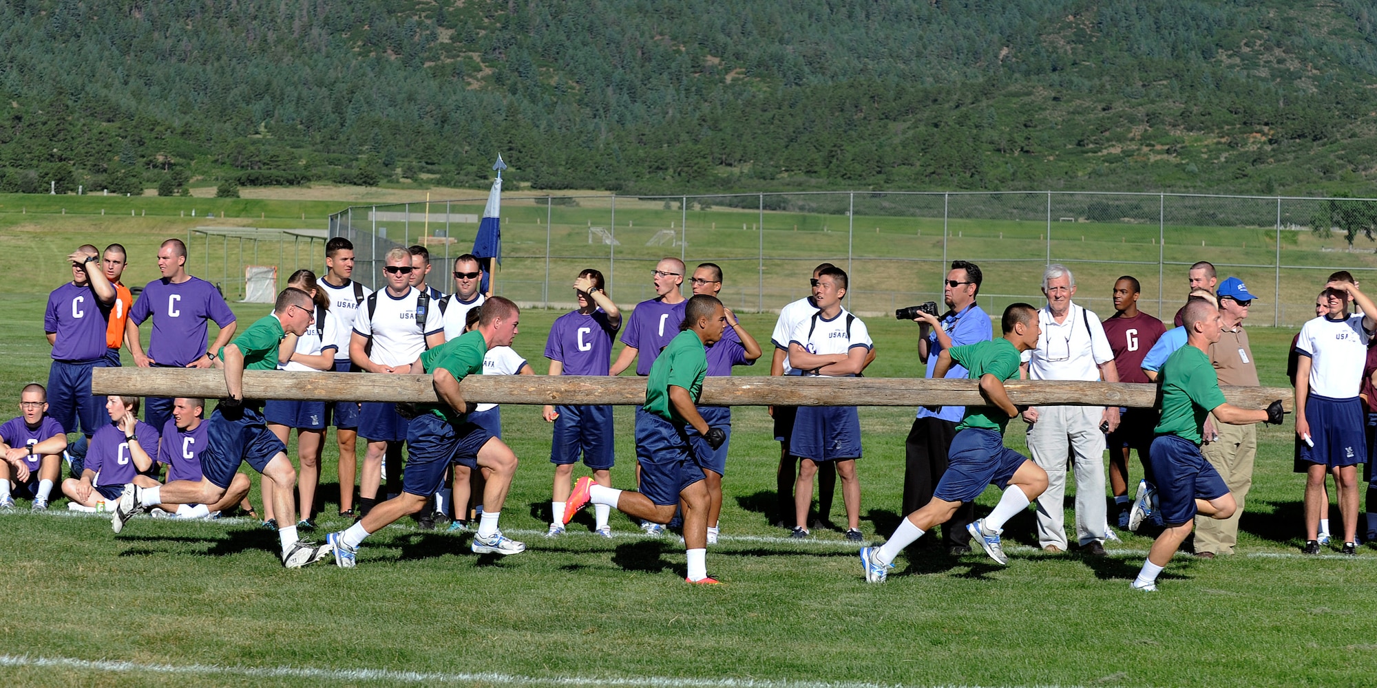 Basic Cadets from the class of 2020 competed in the Air Force Academy's Field Day. An annual event that tests the teamwork and athletic skills of basic cadets. The competitive activity marked the halfway point of Basic Cadet Training for more than 1,000 basic cadets and featured a long distance run, tug-of-war and other relays.
