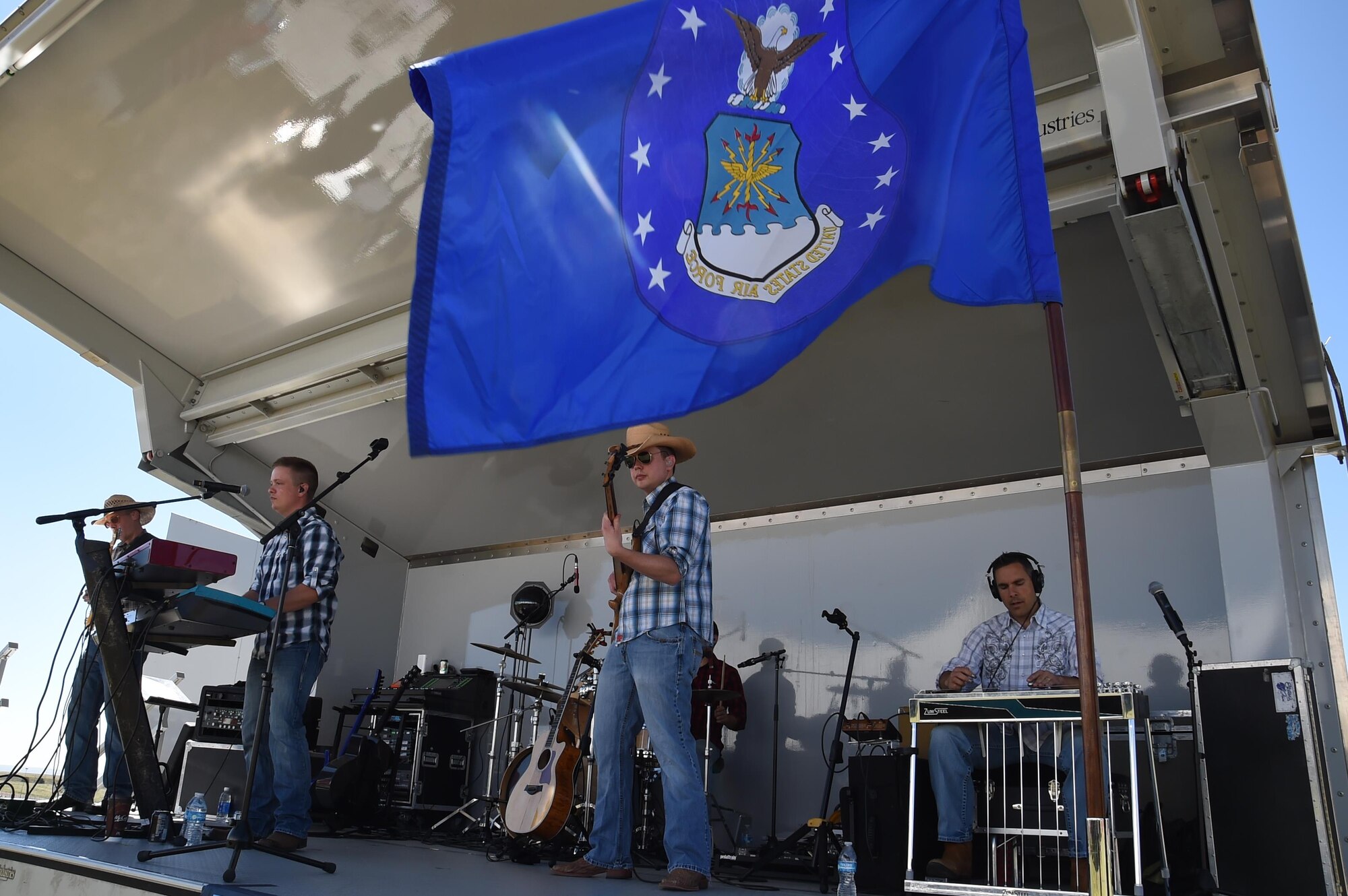 U.S. Air Force Academy Band, Wild Blue Country, plays country and rock music during the Summer Slam Base Picnic at Schriever Air Force Base, Colorado, Friday, July 15, 2016. (U.S. Air Force photo/2nd Lt. Darren Domingo)