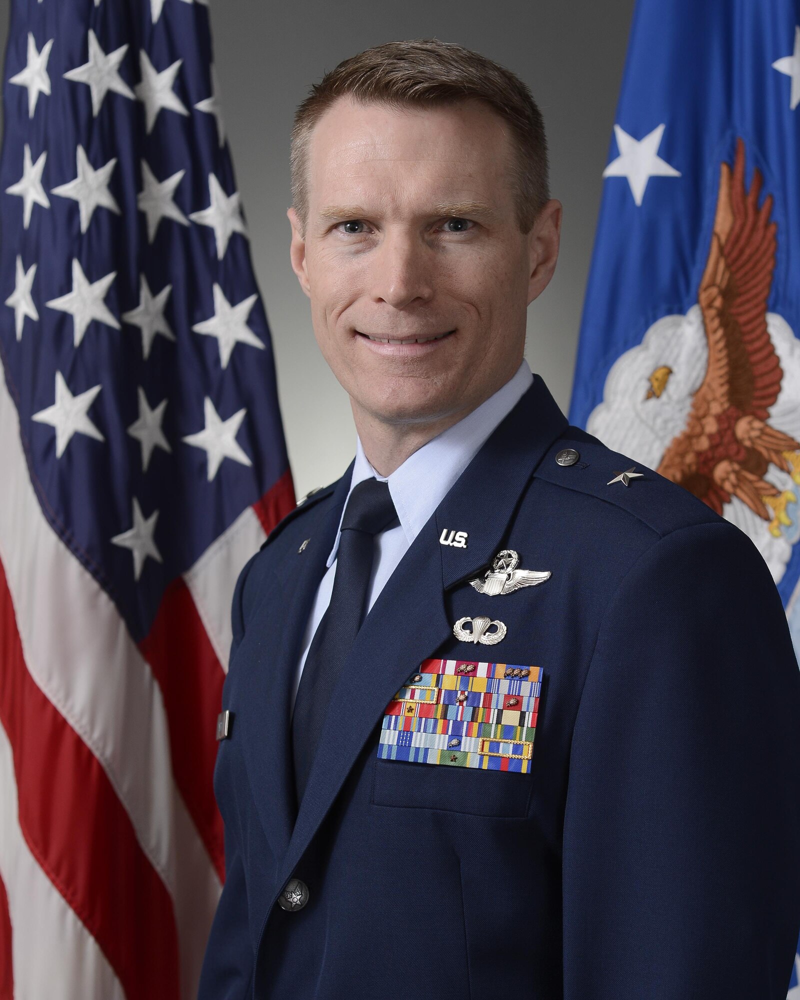 Brig. Gen. Lance Landrum, 31st Fighter Wing commander, took command of the wing, June 10, 2016, at Aviano Air Base, Italy. The general said he believes the Air Force core values should act as a personal guide for all Airmen to excel both personally and professionally. (U.S. Air Force photo by Andy Morataya/Released)
