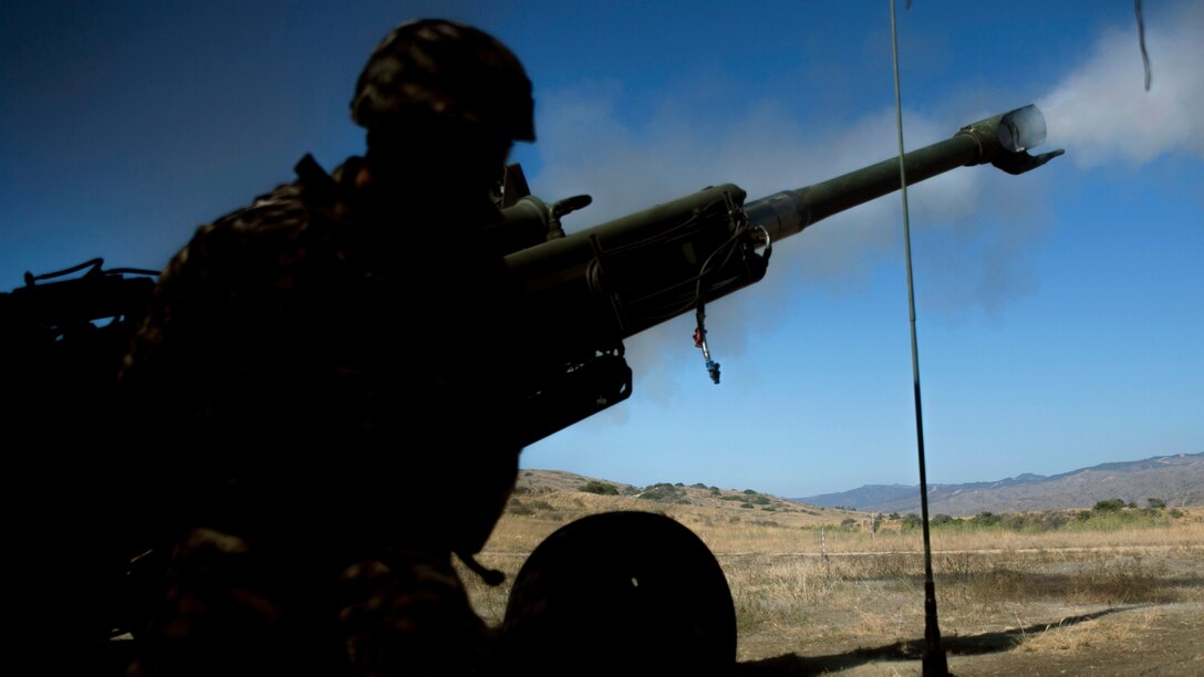 Marines with Battery Q, 4th Tank Battalion, 4th Marine Division, Marine Forces Reserve, fire a M777A2 Howitzer during their annual training exercise aboard Marine Corps Base Camp Pendleton, California, July 16, 2016. Annual training exercises ensures that Reserve Marines are trained and prepared for any future operation or contingency. 