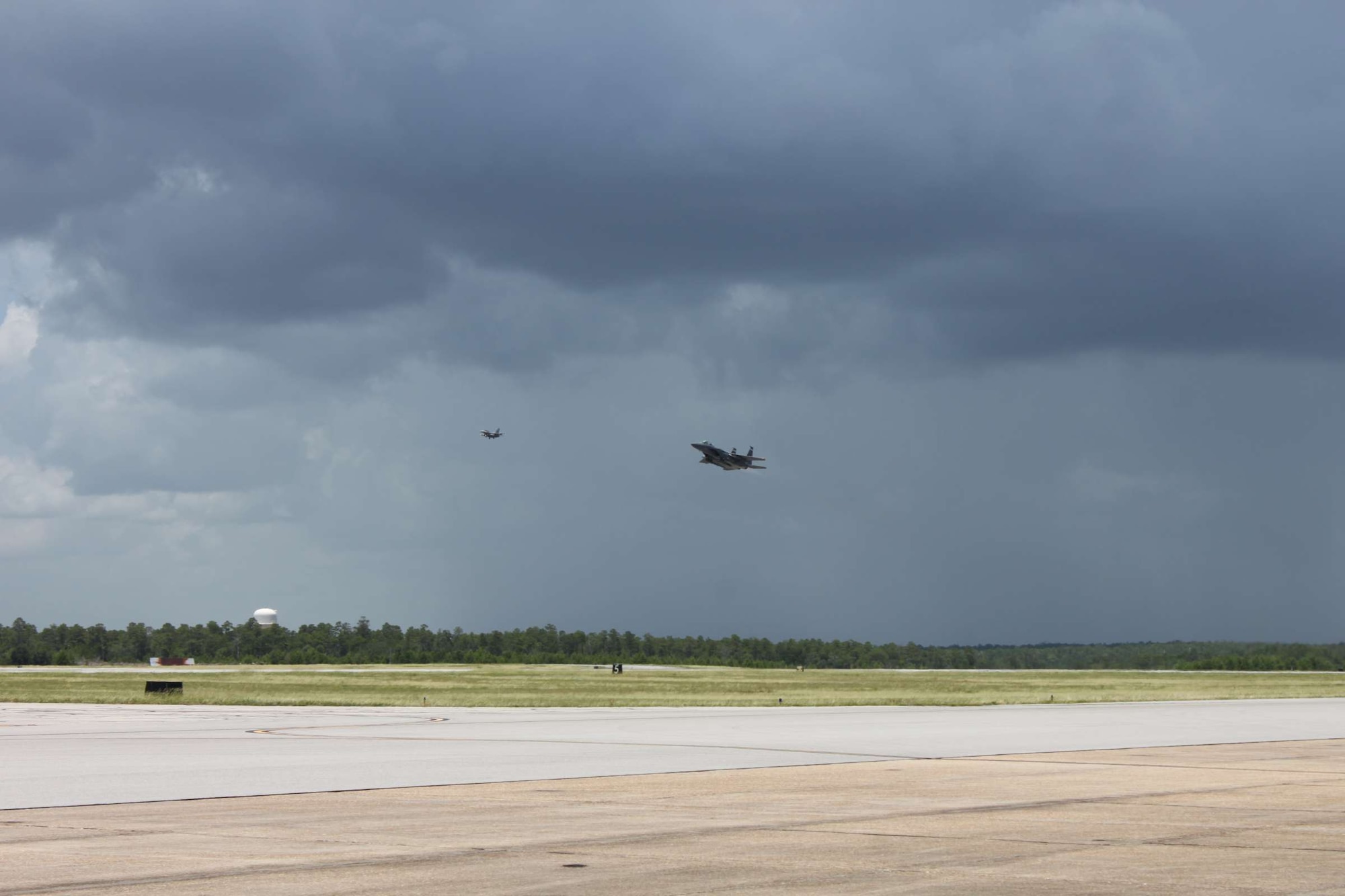 An F-15E lands at Eglin Air Force Base, Florida, July 8, 2016, after a mission in which Boeing F-15 mission systems recorded its first flight with the Advanced Display Core Processor. The advanced mission computer, based on commercial technology, provides multi-core processing capabilities propelling the F-15 to the forefront of fighter embedded computing systems. The ADCP II high-speed processing and interface designs enable advanced
systems integration, increased mission effectiveness, augmented fault-tolerance, enhanced system stability and aircrew survivability. (Courtesy photo)
