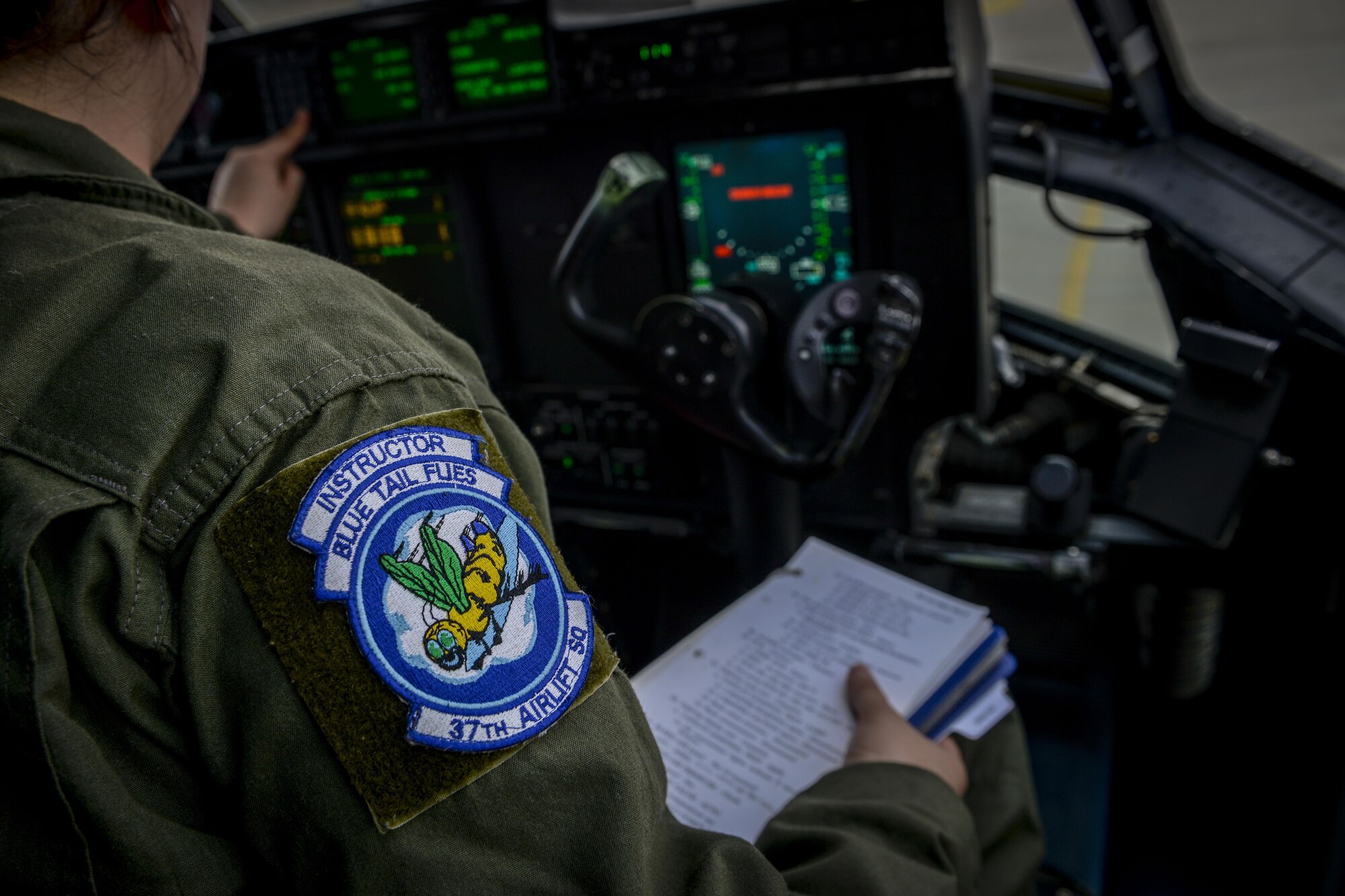 Senior Airman Emily Mitchell, 37th Airlift Squadron loadmaster prepares a C-130J Super Hercules before flight during Exercise Thracian Summer 2016 July 17, Plovdiv, Bulgaria. During the two-week forward training deployment, the 37th Airlift Squadron are conducting tactical flight training which include low-level flights, airdrop training with partnered forces and other related training events. The evolutions help preserve joint readiness, build interoperability and strengthen relationships with our NATO allies. (U.S. Air Force photo/Senior Airman Nicole Keim) 