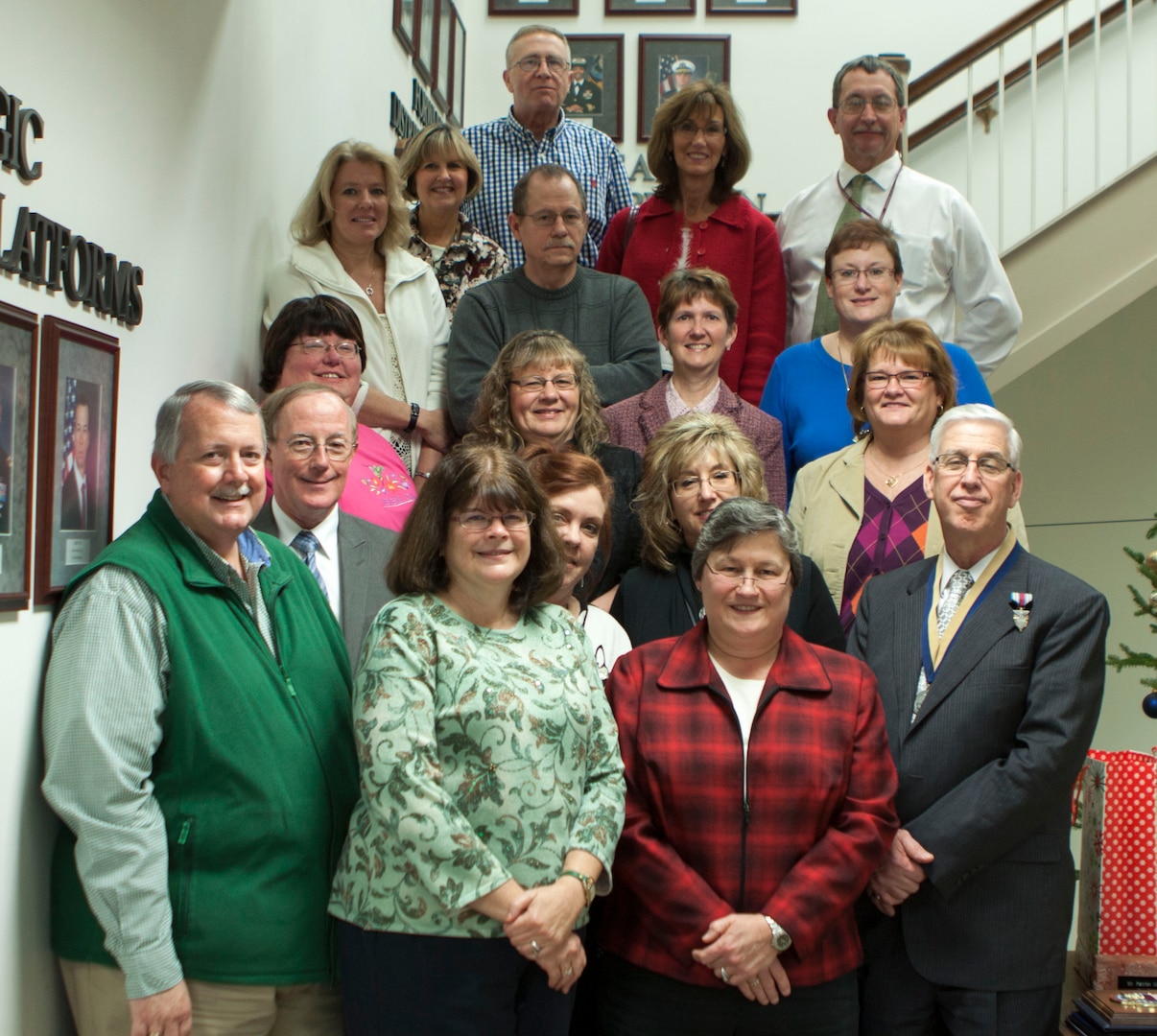 A group of DLA Distribution employees who made the transition from New Cumberland Army Depot and Defense Depot Mechanicsburg to DLA Distribution in the early 1990’s. 