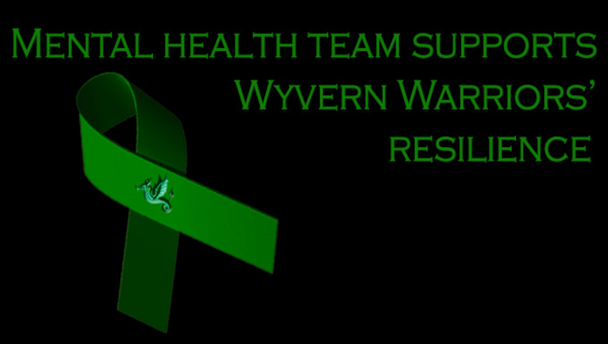 The 31st Medical Operations Squadron, the chaplains and the Airman and Family Readiness Center compose the Disaster Mental Health team which helps provide Team Aviano with mental health assistance following a traumatic incident. The green ribbon, which signifies mental health awareness, serves as a reminder for those suffering from psychological illnesses to seek help. (U.S. Air Force graphic by Senior Airman Krystal Ardrey/Released)