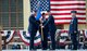 Lt. Gen. Samuel Cox, 18th Air Force commander, passes the 92nd Air Refueling Wing guidon to Col. Ryan Samuelson, 92nd Air Refueling Wing commander, during a change of command ceremony July 19, 2016, at Fairchild Air Force Base. Samuelson was previously the commander of the 376th Expeditionary Operations Group, Al Udeid Air Base, Qatar. (U.S. Air Force photo/Airman 1st Class Sean Campbell)