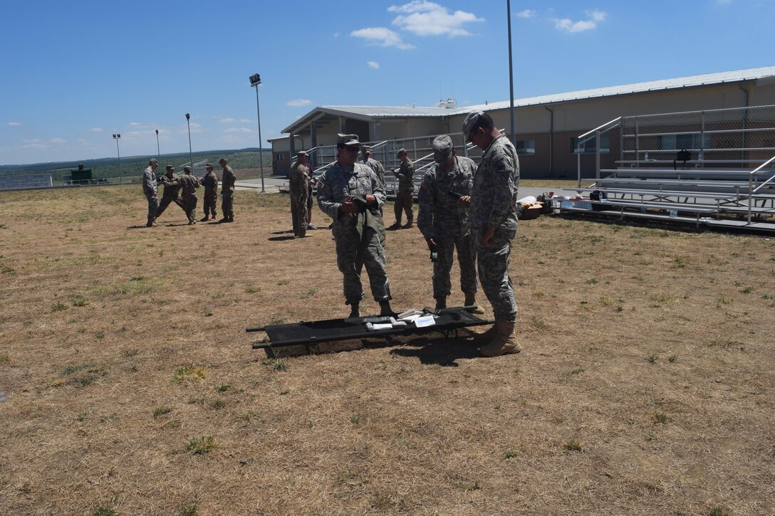 Soldiers from 841st Engineer Battalion, U.S. Army Reserve and 194th Engineer Brigade, Tennessee Army National Guard, July 13th 2016 at Novo Selo Training Area, Bulgaria during Operation Resolute Castle, a United States Army Europe led military construction operation that spans from constructing roadways to infrastructure improvements. Soldiers from the Army Reserve and Army National Guard brings a unique set of skills to the Army as they work in a wide variety of civilian occupations. They constantly train to sharpen their skill set and sustain their combat strength during Operation Resolute Castle. (U.S. Army photo by Capt. Kimberlee Lewis, 841st Engineer Battalion, U.S. Army Reserve)