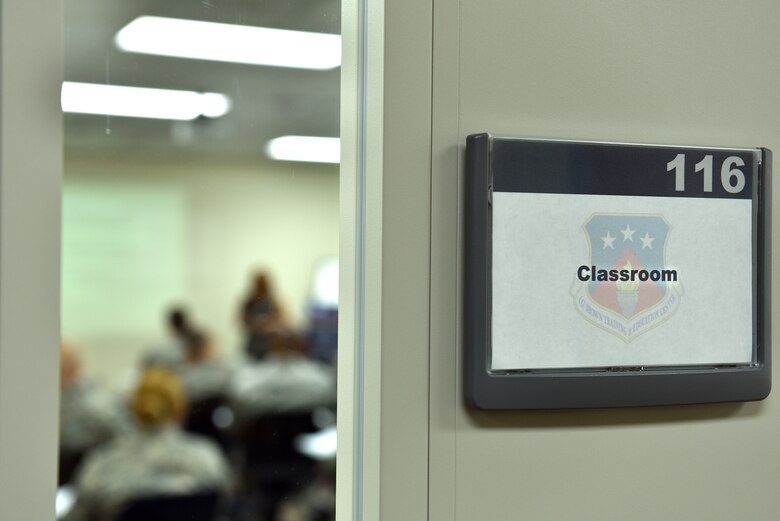 Tammie Smeltzer, professional continuing education manager, teaches a lesson on the different levels of learning to students enrolled in the Instructor Certification Program, July 20, 2016, at the I.G. Brown Training and Education Center in Louisville, Tenn. (U.S. Air National Guard photo by Master Sgt. Mike R. Smith)