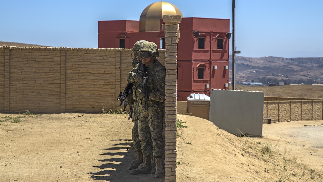Mexican sailors prepare to converge on their next objective while participating in a mechanized assault during the Southern California portion of Rim of the Pacific 2016 at Marine Corps Base Camp Pendleton, California, July 18, 2016. The purpose for the mechanized assault is so partner nations can integrate and communicate with each other for future operations. Units participating in the exercise were Marines with India Company, 3rd Battalion, 5th Marine Regiment and 3rd Assault Amphibious Battalion, both with the 1st Marine Division, and service members with the Mexican navy. Twenty-six nations, more than 40 ships and submarines, more than 200 aircraft and 25,000 personnel are participating in RIMPAC from June 30 to Aug. 4, in and around the Hawaiian Islands and Southern California. The world's largest international maritime exercise, RIMPAC provides a unique training opportunity that helps participants foster and sustain the cooperative relationships that are critical to ensuring the safety of sea lanes and security on the world's oceans. RIMPAC 2016 is the 25th exercise in the series that began in 1971.