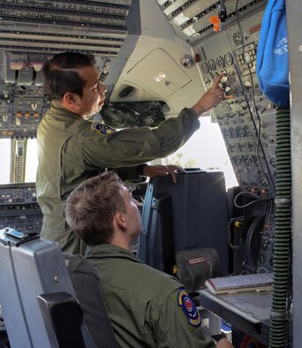 F-35A Lightning II aircraft receive aerial refuelings from a Travis KC-10 Extender July 13, 2016 on the flight from England to the United States. The fighters were returning to Luke Air Force Base, Arizona after participating in the world's largest air show. (U.S. Air Force photos by Staff Sgt. Madelyn Brown) 