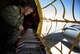 Senior Airman Jordan Webber, a KC-135 Stratotanker boom operator from MacDill Air Force Base, Fla., checks gear is where it needs to be shortly before a refueling mission at Nellis Air Force Base, Nev., July 18, 2015, during exercise Red Flag 16-3. The exercise is one of four Red Flag exercises at Nellis AFB, with this iteration focusing on multi-domain operations in air, space and cyberspace. (U.S. Air Force photo/Tech. Sgt. David Salanitri)