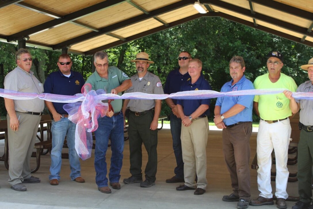 Rend Lake recently held a ribbon cutting ceremony for the new Shelter 4 located in the North Sandusky Day Use Area. Funding for the project was awarded through the Handshake Partnership Program. This program encourages community engagement and the use of partnerships to accomplish mutually beneficial projects. Eight local unions stepped up to assist and provided more than 950 hours of volunteer work to help complete this project.

The successes of the St. Louis District would not be accomplished without the dedication and support of all of our partners.
